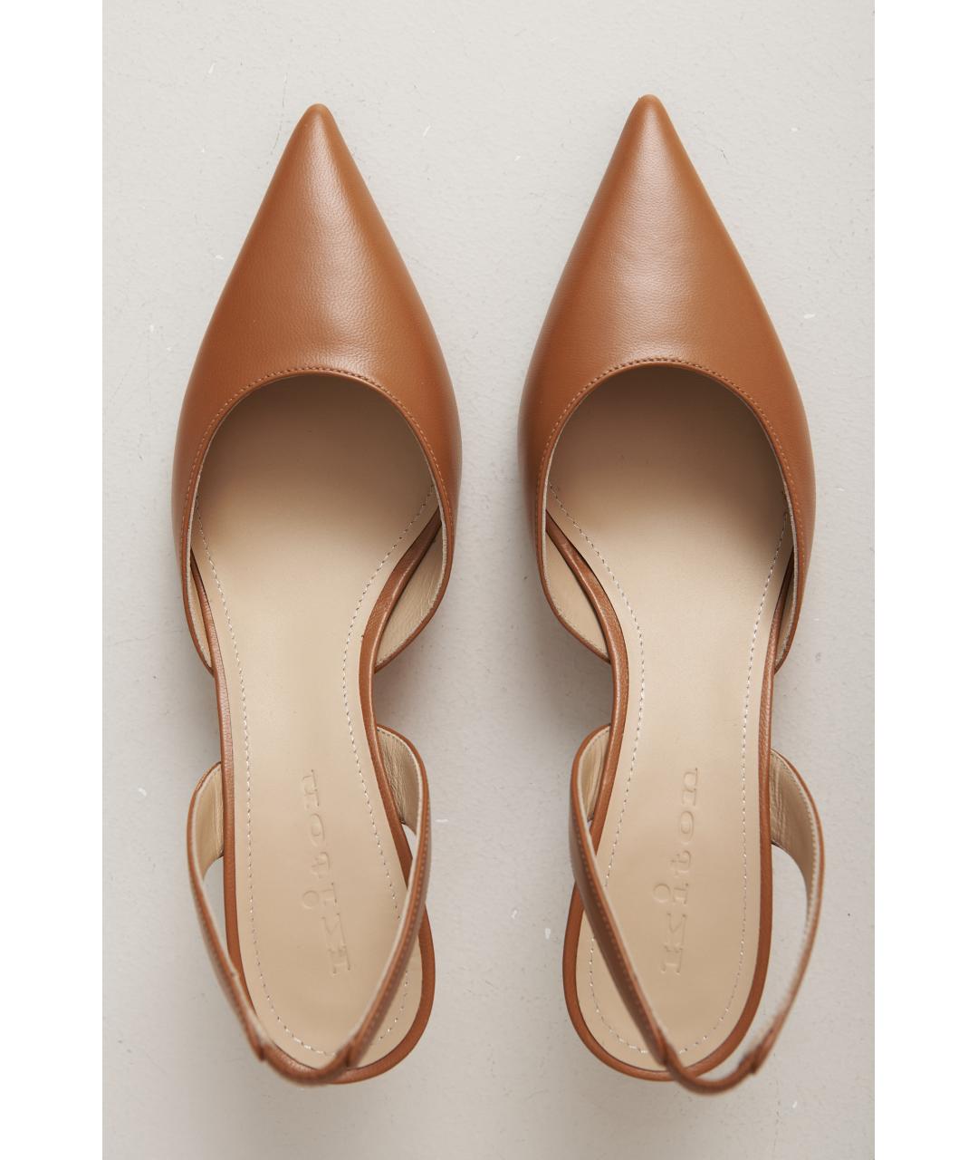 KITON Коричневые кожаные туфли, фото 5