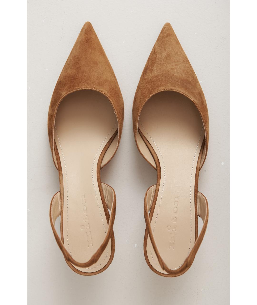 KITON Коричневые кожаные туфли, фото 5