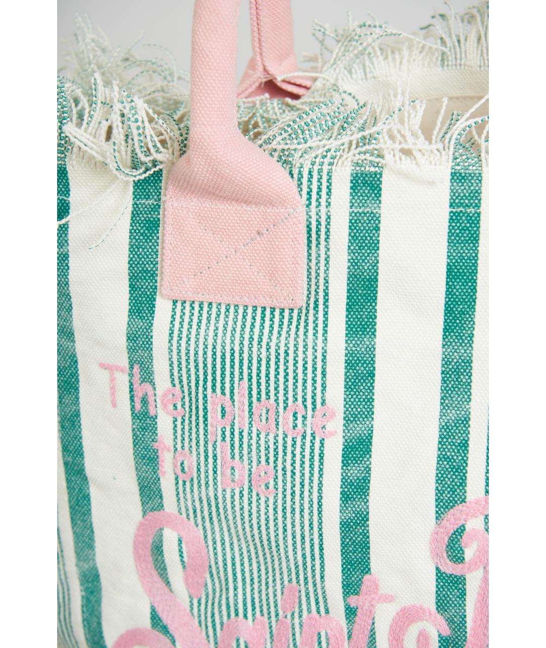 MC2 SAINT BARTH Зеленая тканевая сумка тоут, фото 3