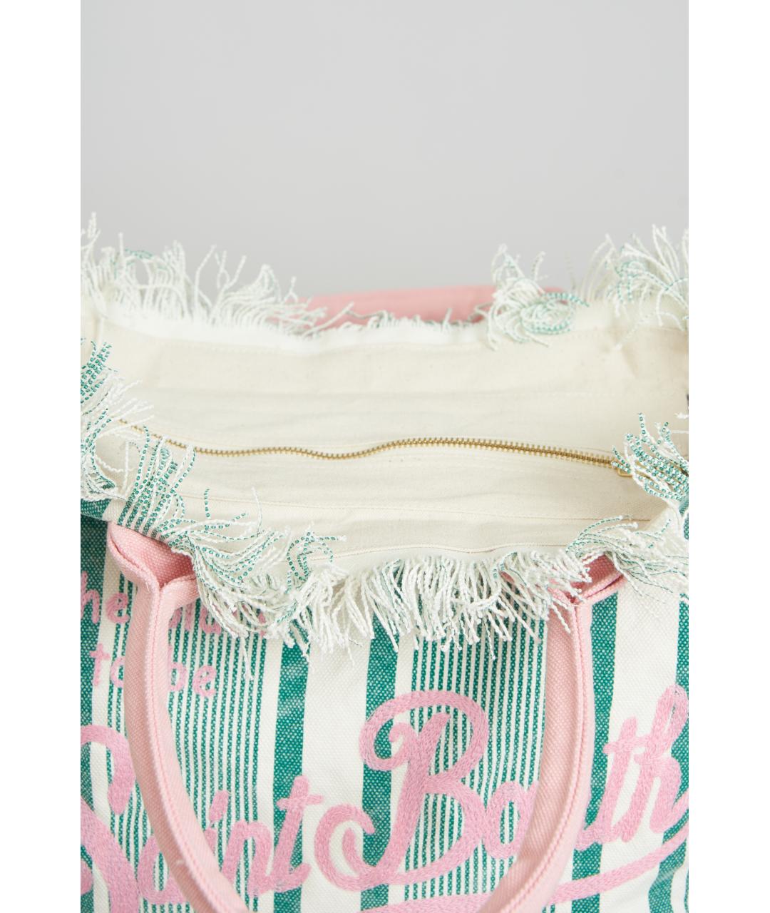 MC2 SAINT BARTH Зеленая тканевая сумка тоут, фото 4