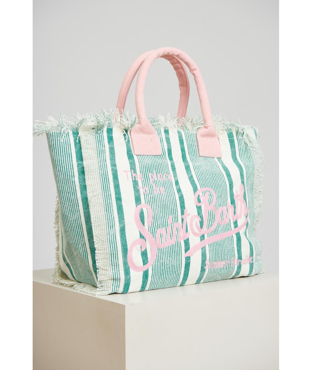 MC2 SAINT BARTH Зеленая тканевая сумка тоут, фото 2