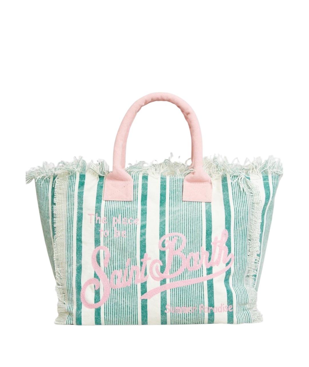 MC2 SAINT BARTH Зеленая тканевая сумка тоут, фото 1