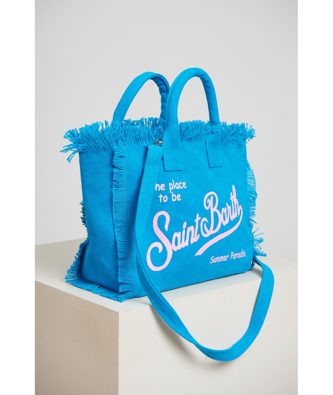 MC2 SAINT BARTH Голубая тканевая сумка через плечо, фото 2