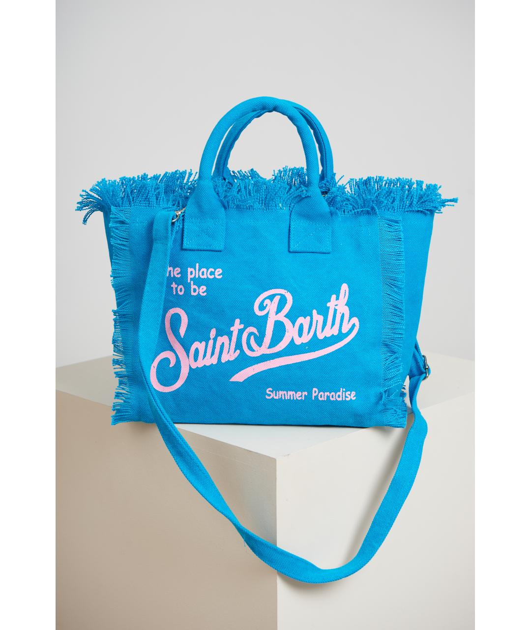 MC2 SAINT BARTH Голубая тканевая сумка через плечо, фото 5