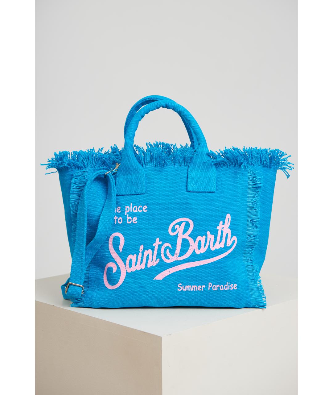 MC2 SAINT BARTH Голубая тканевая сумка через плечо, фото 4