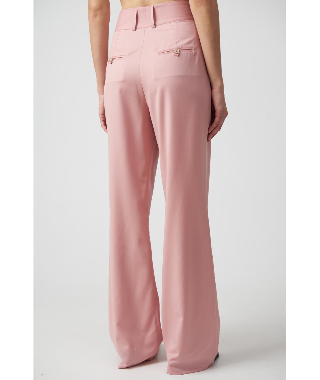 KITON Розовые шерстяные прямые брюки, фото 4