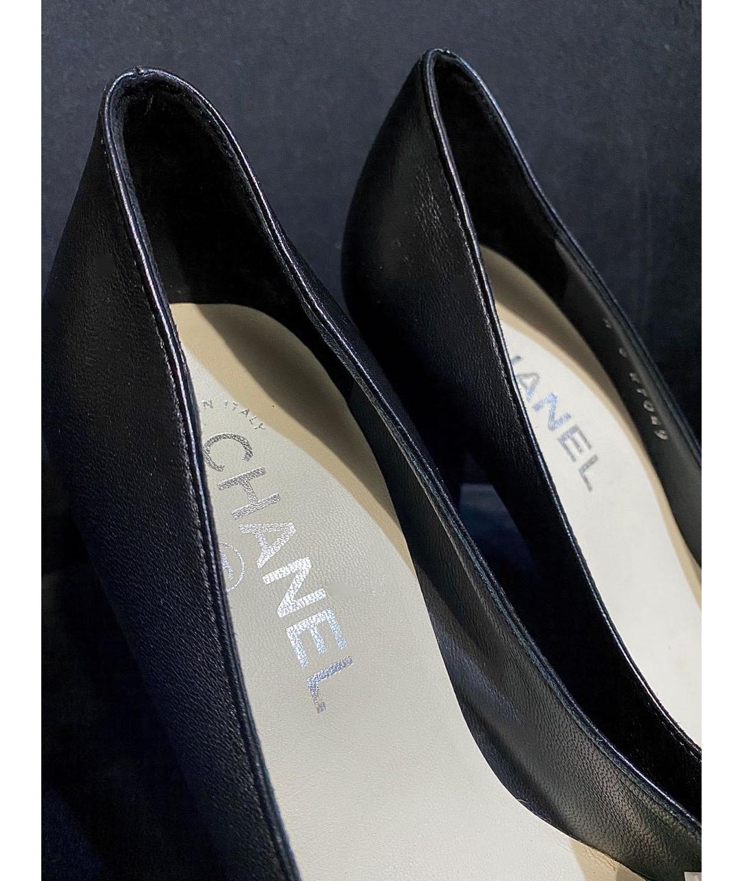CHANEL Черные кожаные туфли, фото 3