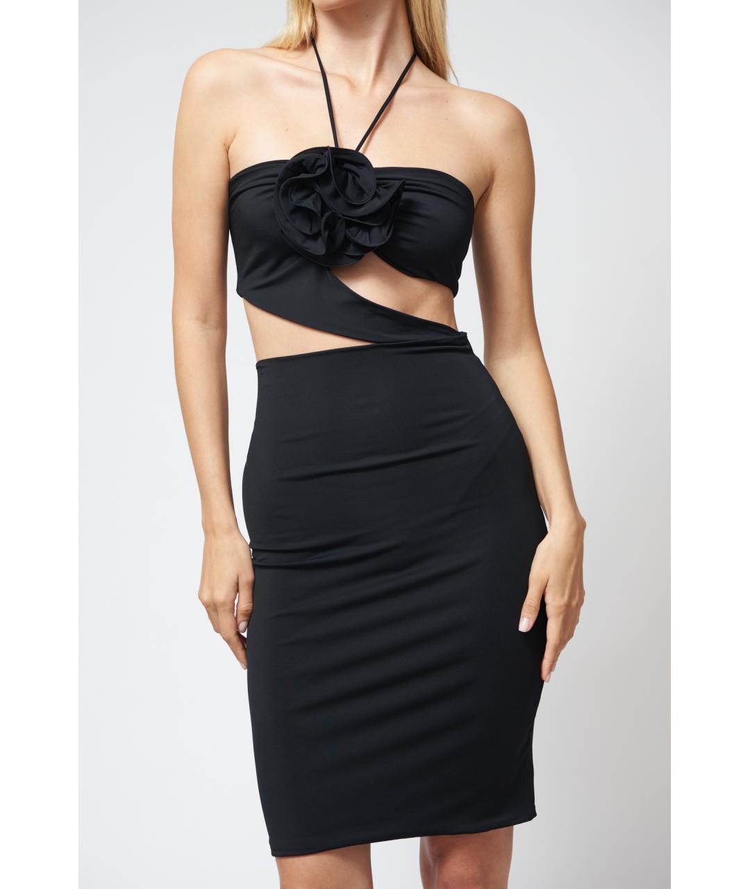 MAGDA BUTRYM Черное вискозное коктейльное платье, фото 3