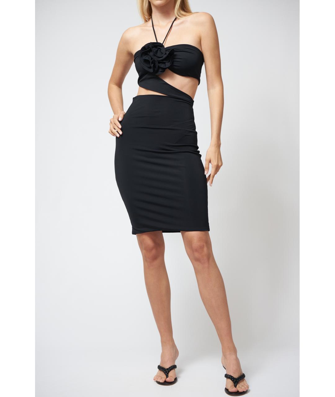 MAGDA BUTRYM Черное вискозное коктейльное платье, фото 2