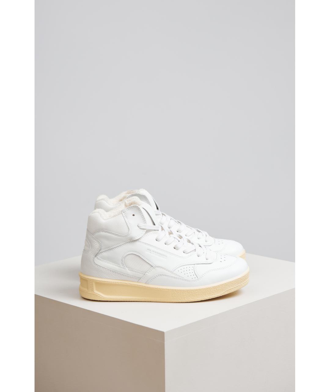 JIL SANDER Белые кожаные кеды, фото 2