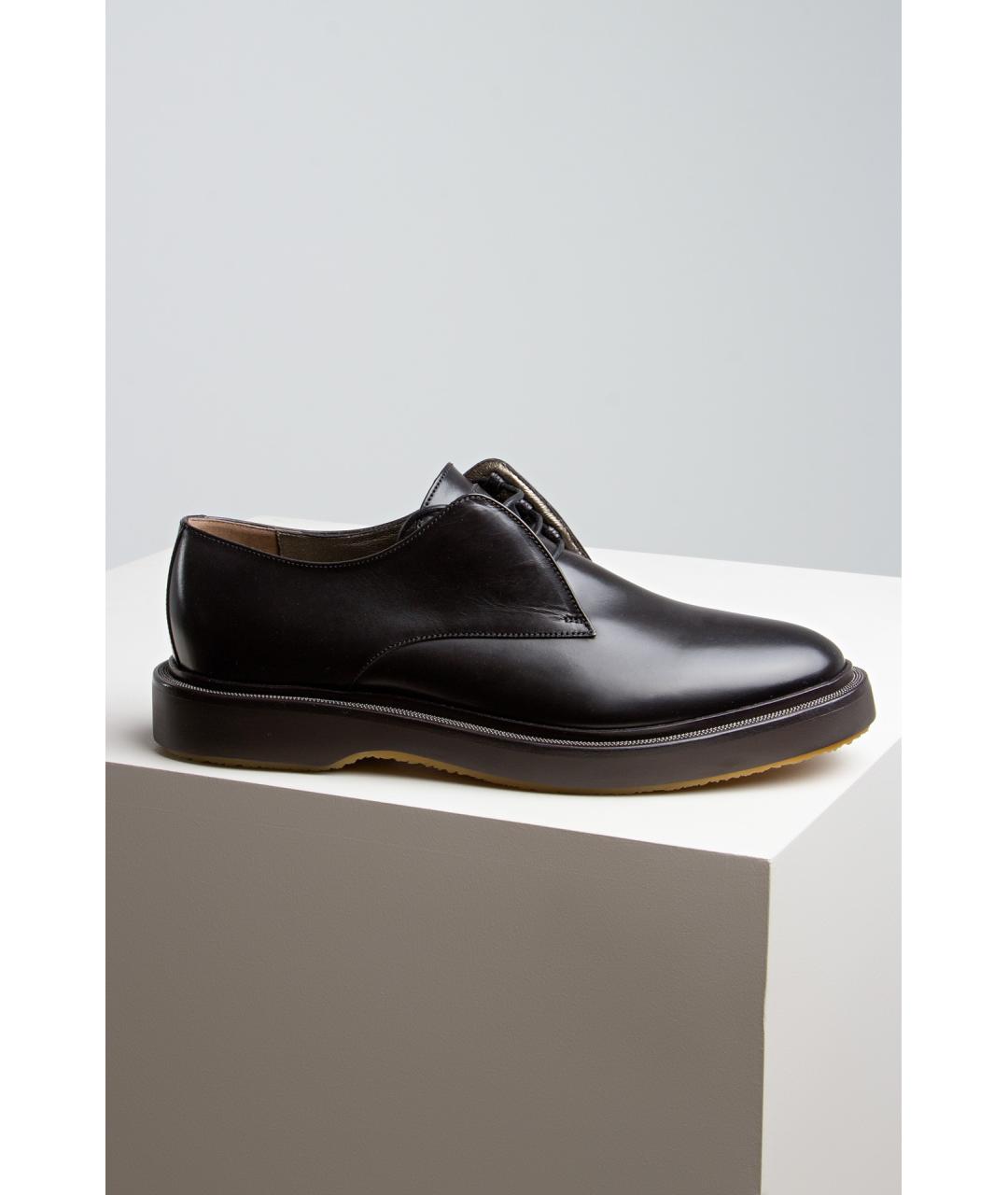 BRUNELLO CUCINELLI Черные кожаные ботинки, фото 5