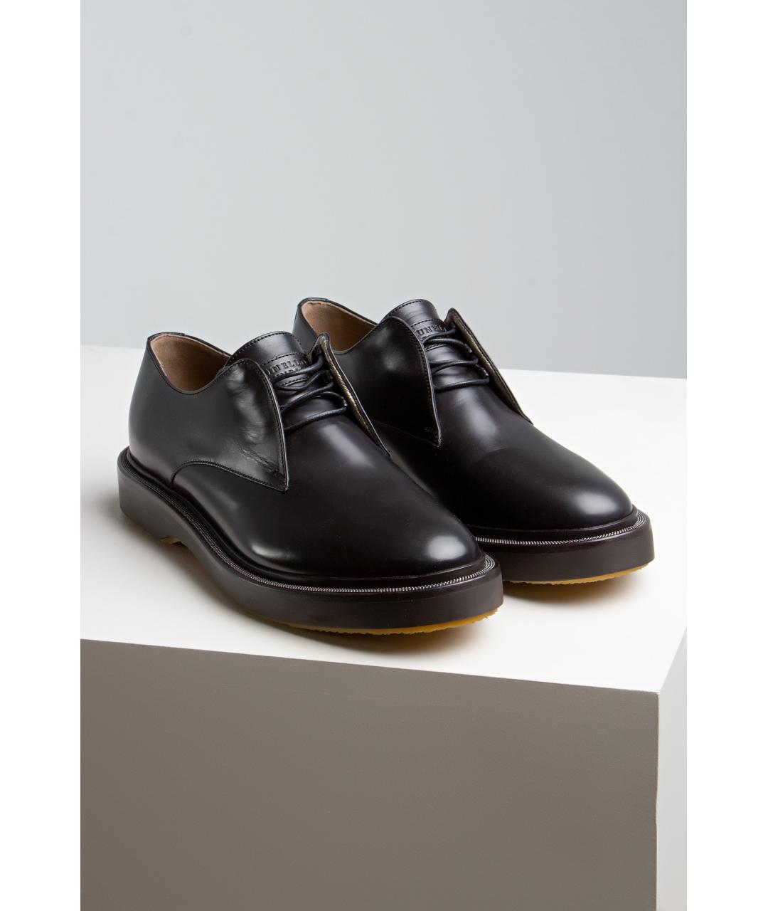 BRUNELLO CUCINELLI Черные кожаные ботинки, фото 2