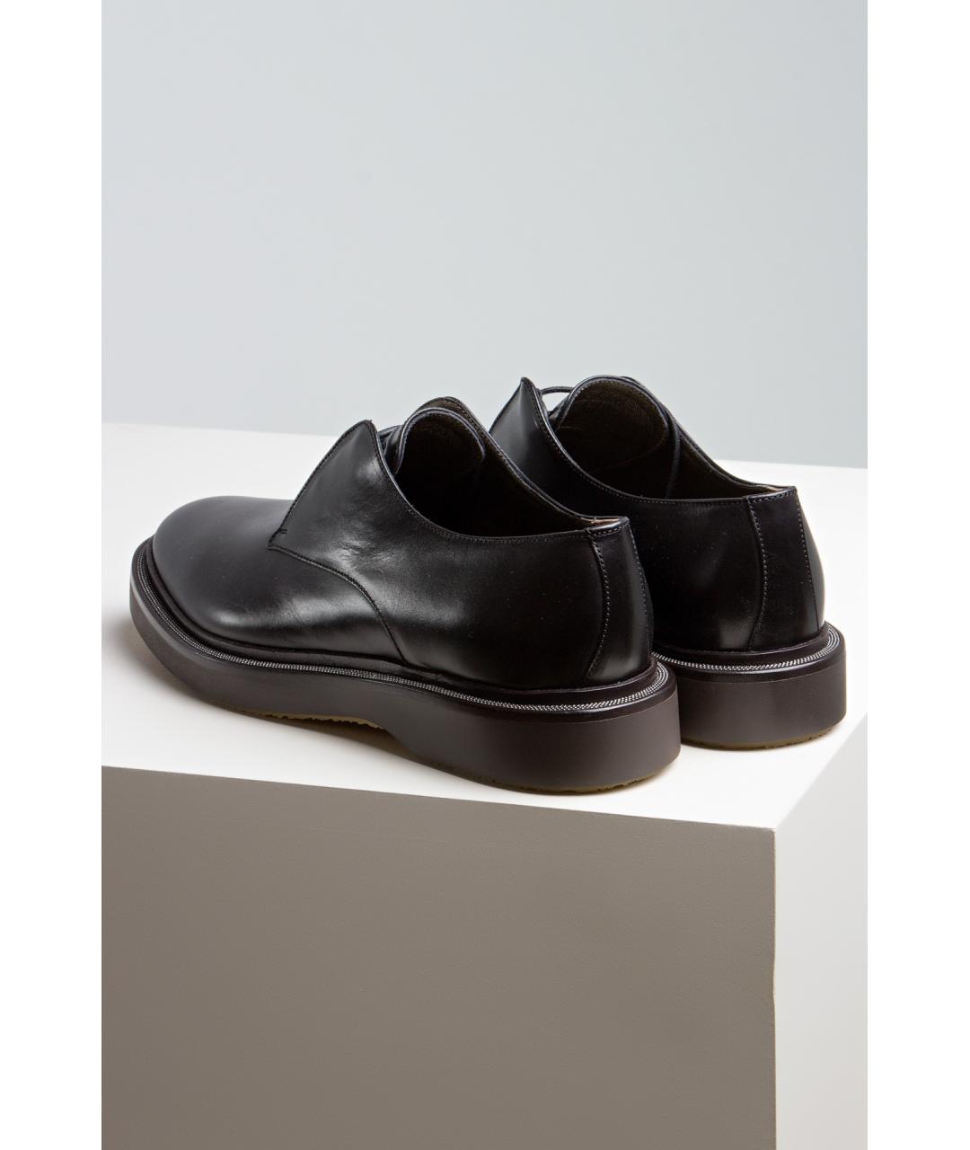 BRUNELLO CUCINELLI Черные кожаные ботинки, фото 4