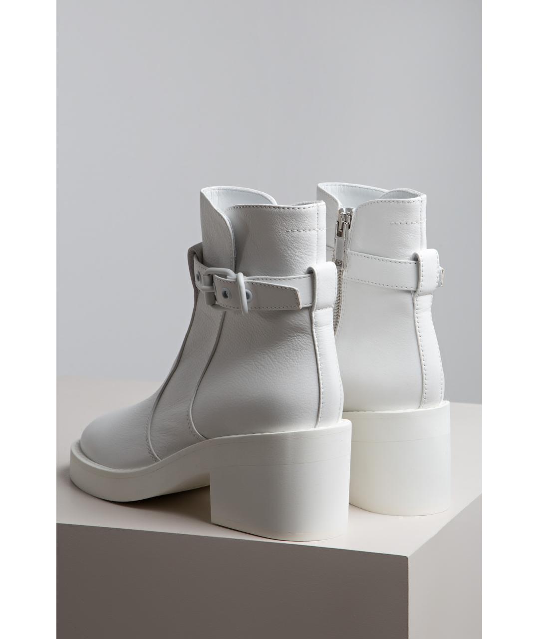 MM6 MAISON MARGIELA Белые кожаные ботинки, фото 3