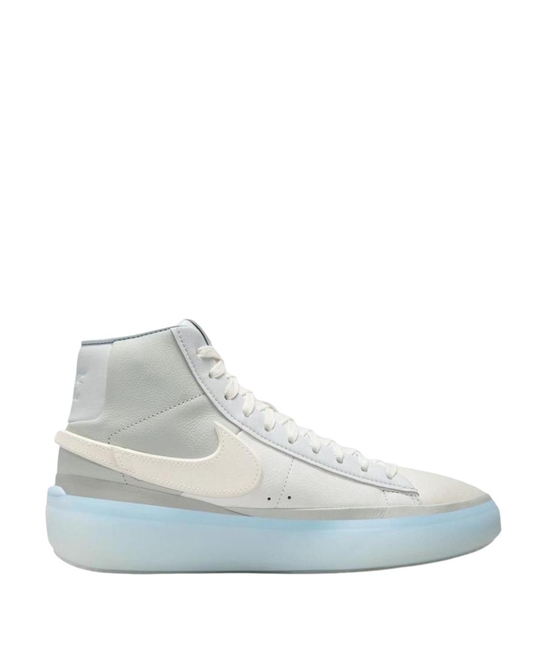 NIKE Серые высокие кроссовки / кеды из искусственной кожи, фото 1