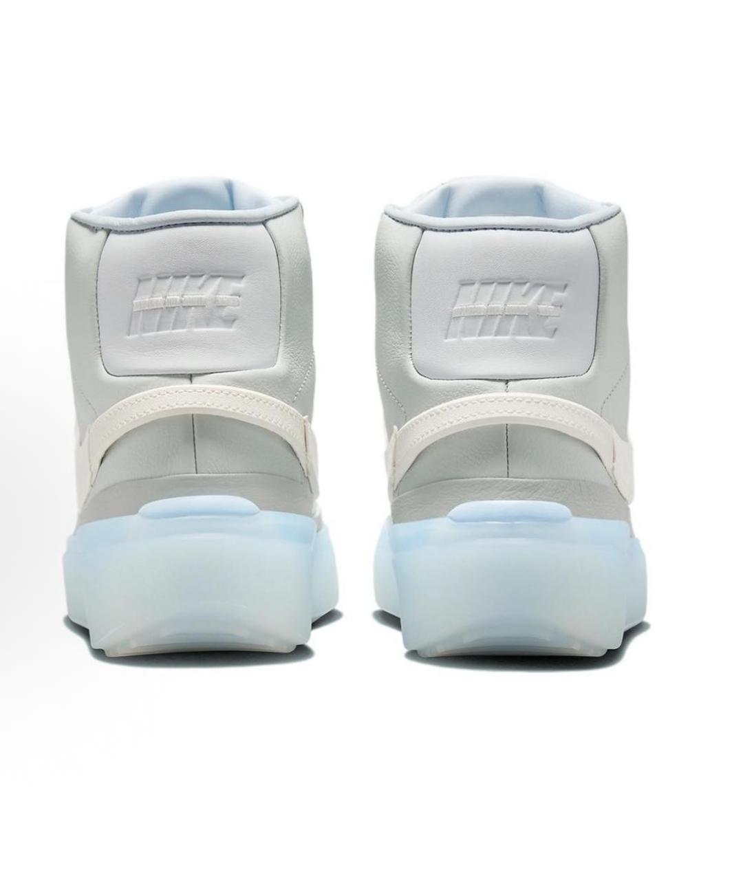 NIKE Серые высокие кроссовки / кеды из искусственной кожи, фото 3