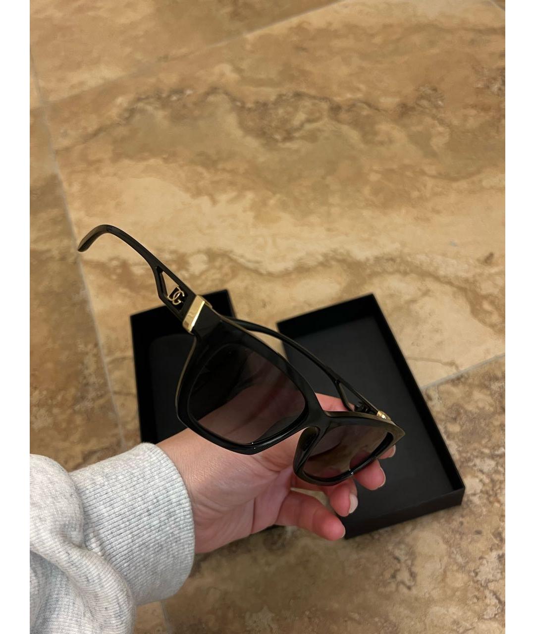 DOLCE&GABBANA Черные пластиковые солнцезащитные очки, фото 3
