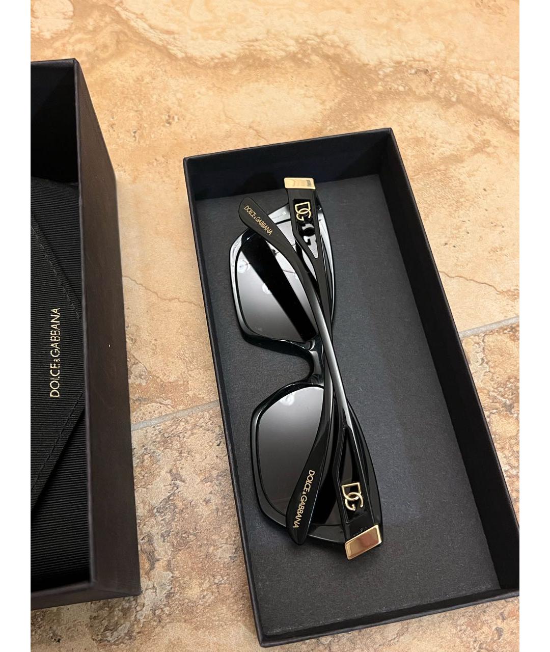 DOLCE&GABBANA Черные пластиковые солнцезащитные очки, фото 5