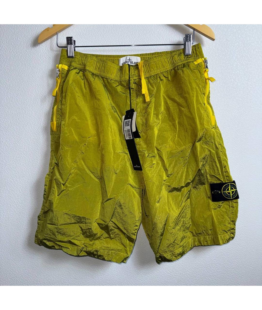 STONE ISLAND Золотые шорты, фото 5