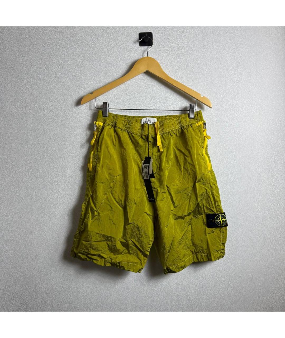 STONE ISLAND Золотые шорты, фото 7