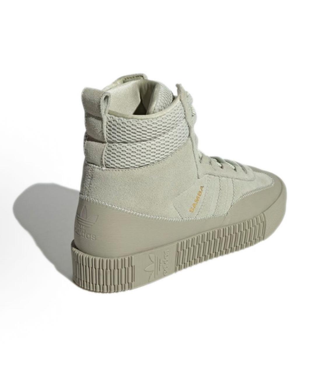 ADIDAS Хаки замшевые высокие кроссовки / кеды, фото 2