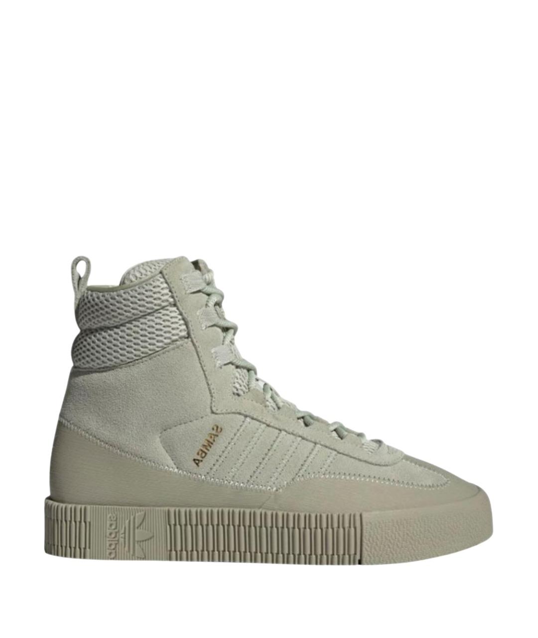 ADIDAS Хаки замшевые высокие кроссовки / кеды, фото 1
