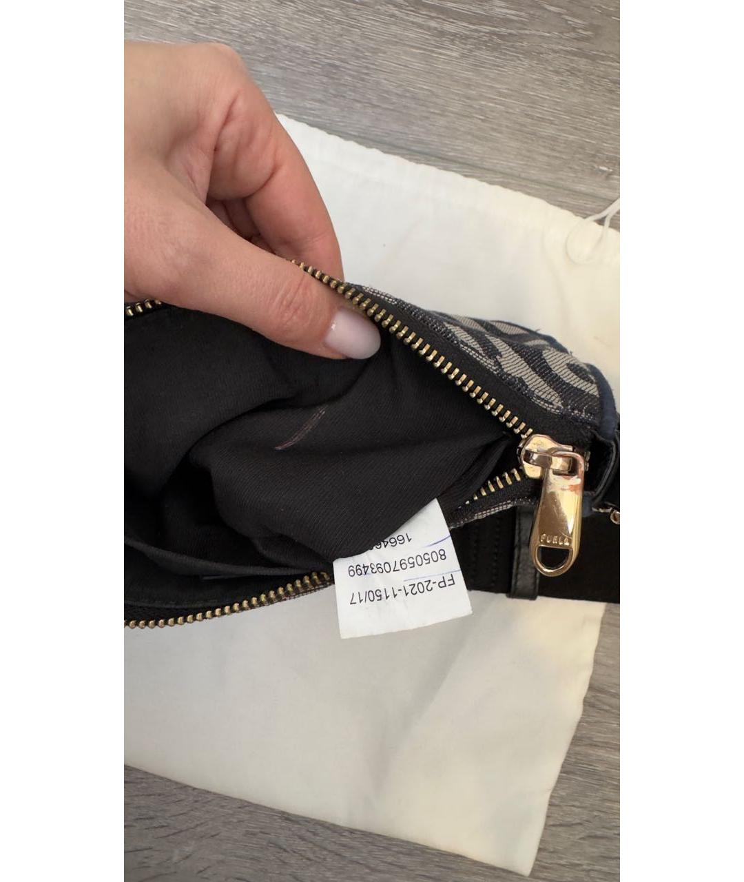 FURLA Черная жаккардовая сумка через плечо, фото 4