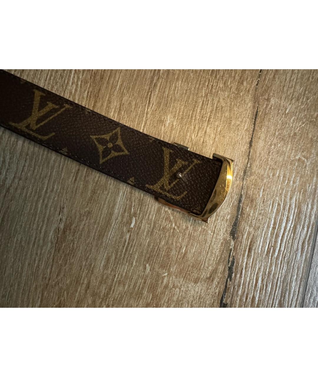 LOUIS VUITTON Черный кожаный ремень, фото 2