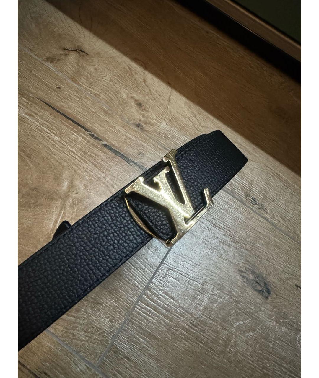 LOUIS VUITTON Черный кожаный ремень, фото 5