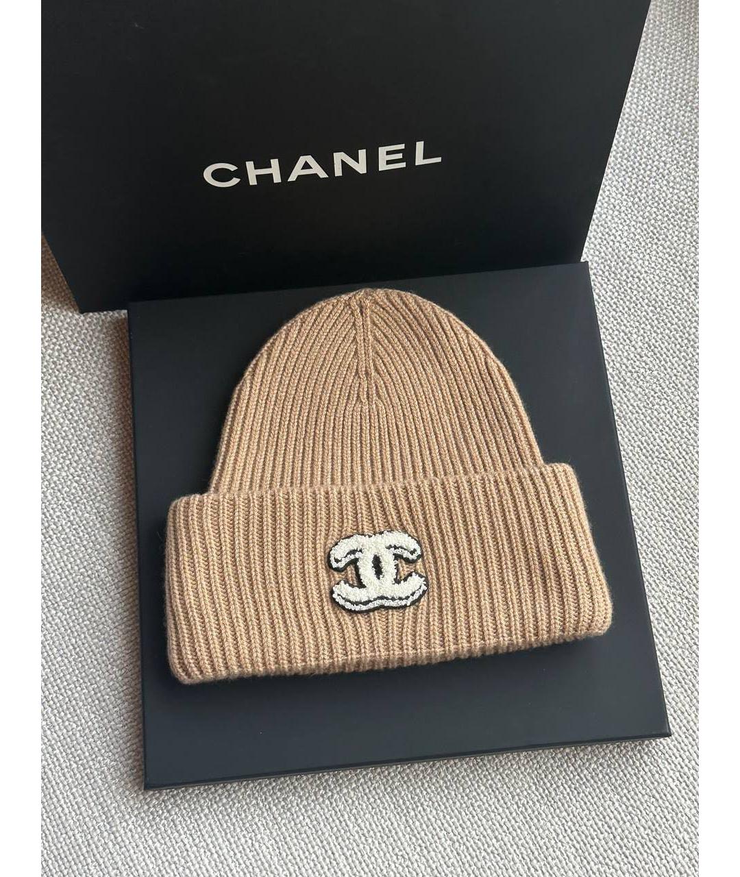 CHANEL Бежевая шерстяная шапка, фото 4