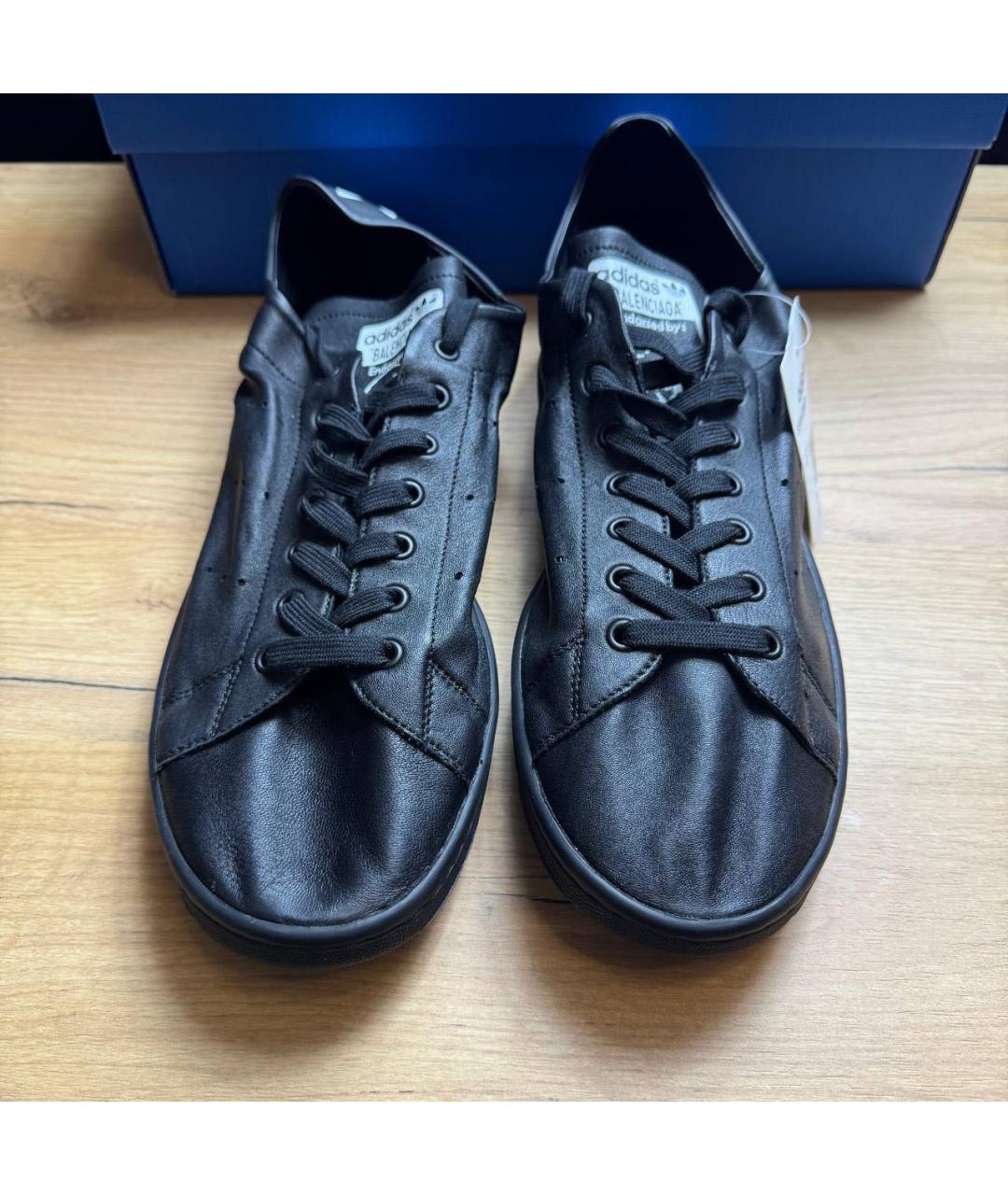 BALENCIAGA Черные кожаные низкие кроссовки / кеды, фото 7