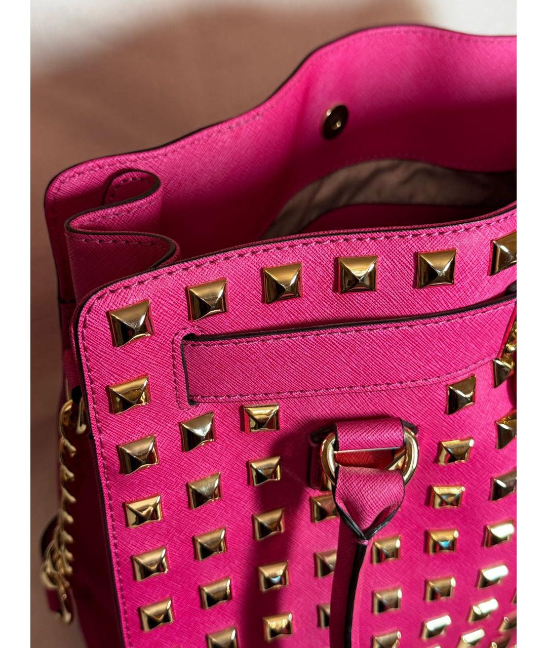 MICHAEL KORS Розовая кожаная сумка тоут, фото 8