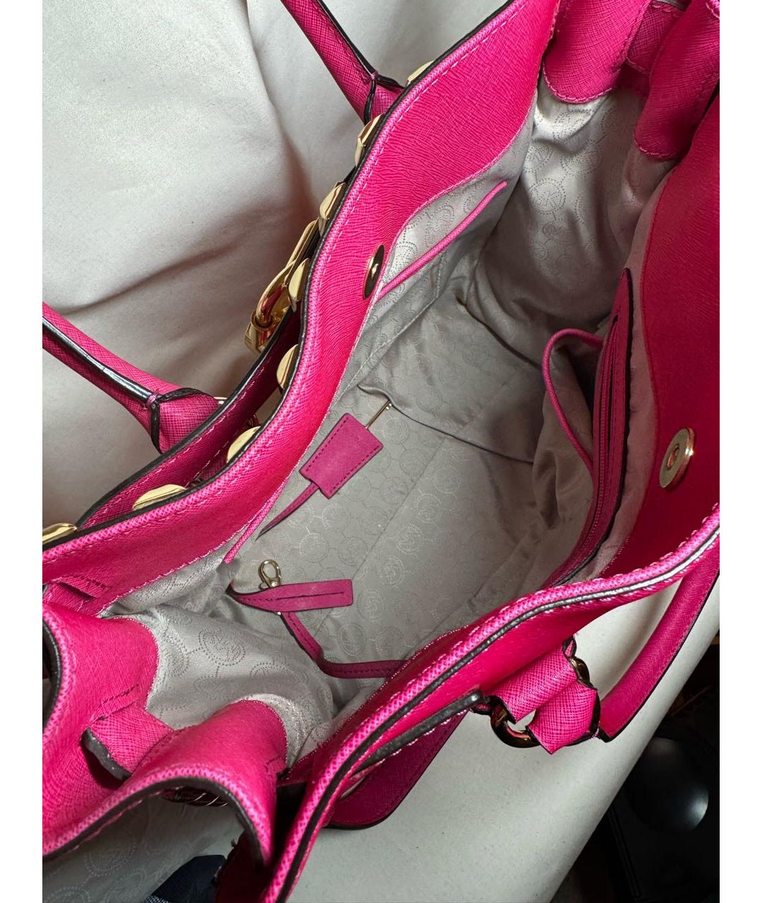 MICHAEL KORS Розовая кожаная сумка тоут, фото 5