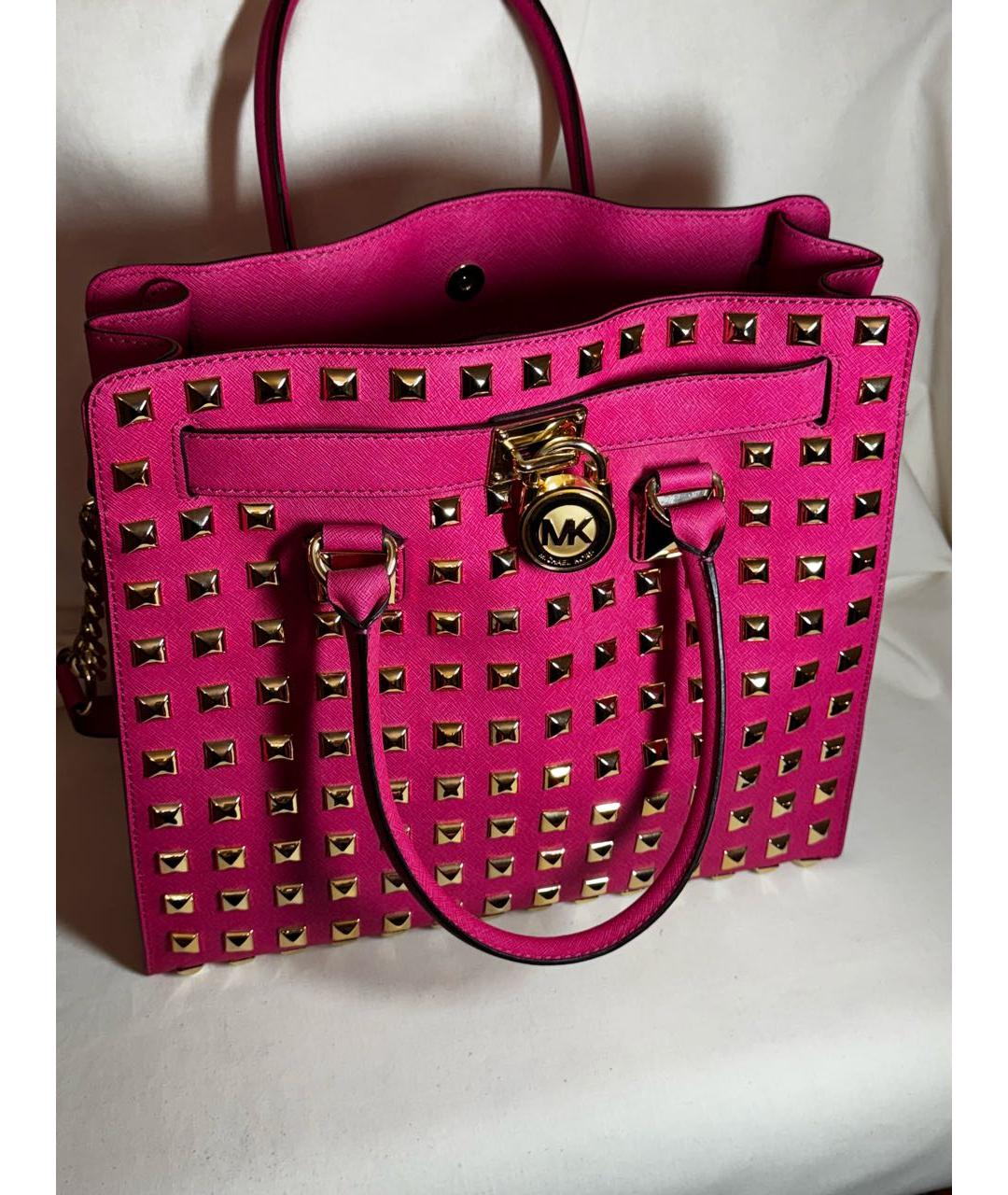 MICHAEL KORS Розовая кожаная сумка тоут, фото 2