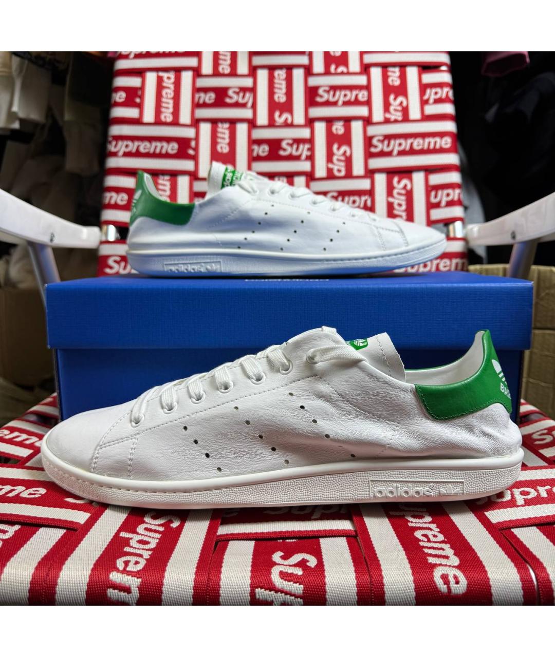 ADIDAS Белые кожаные низкие кроссовки / кеды, фото 7