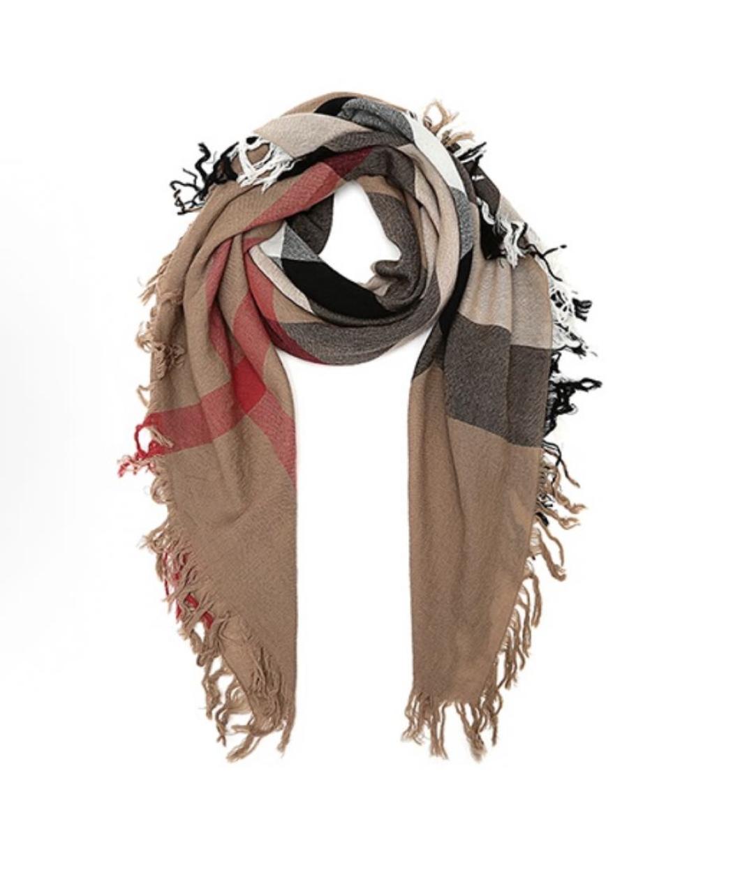 BURBERRY Коричневый шерстяной платок, фото 1