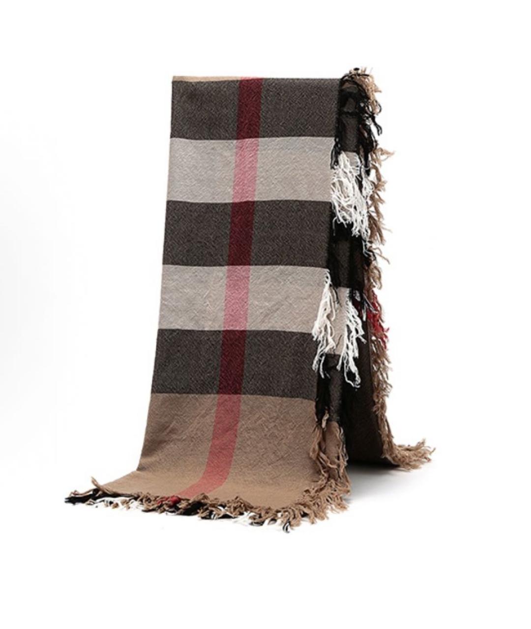 BURBERRY Коричневый шерстяной платок, фото 3
