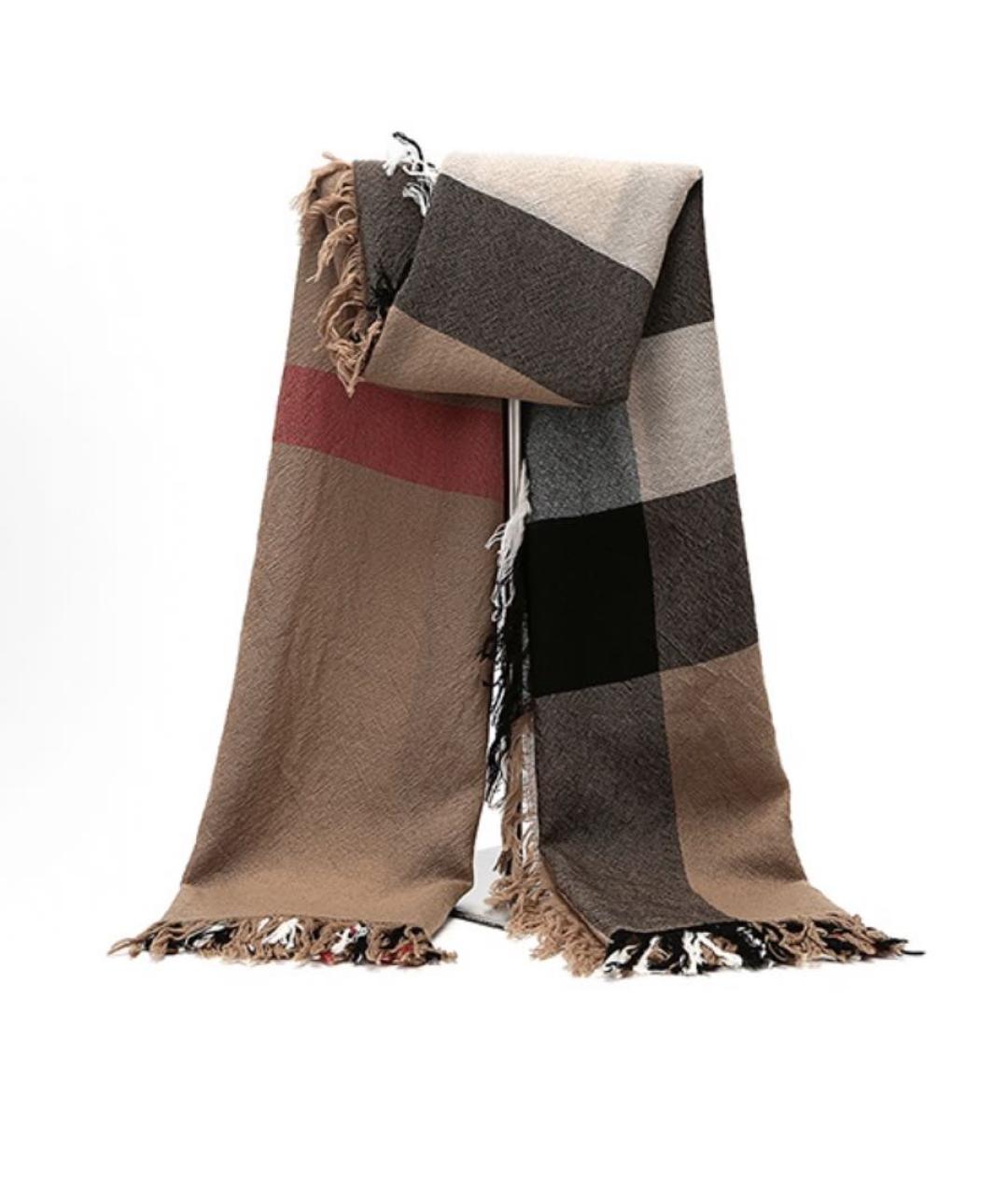 BURBERRY Коричневый шерстяной платок, фото 2