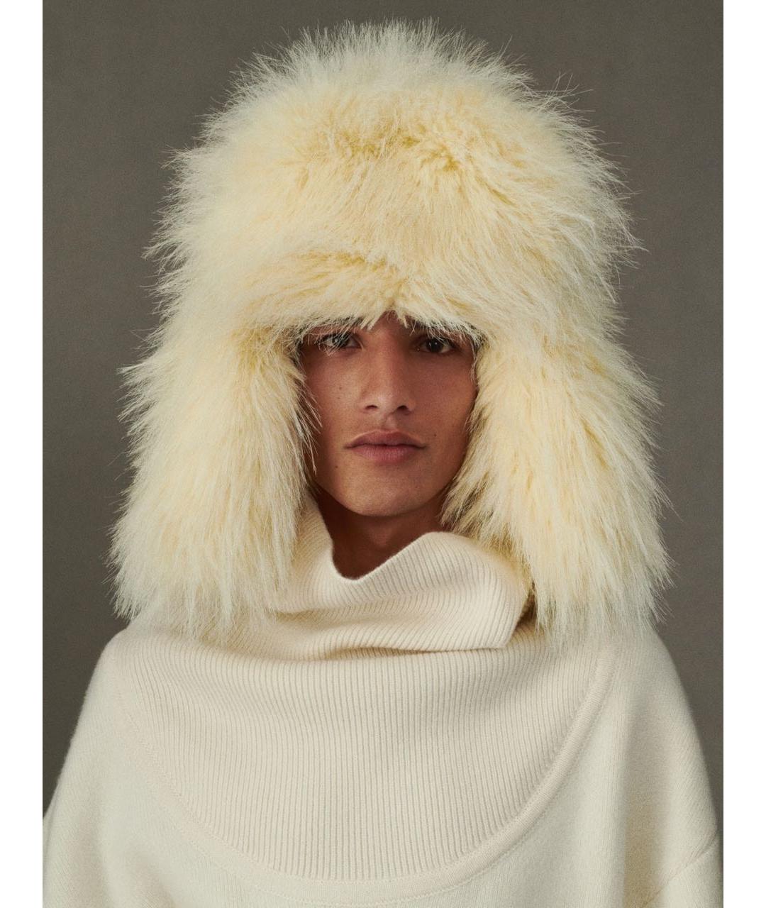 JACQUEMUS Бежевая синтетическая шапка, фото 4