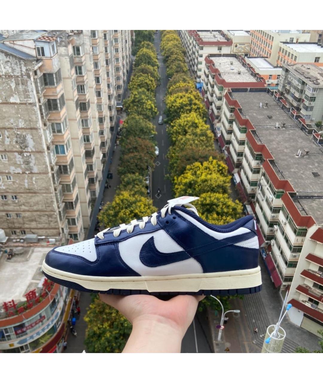 NIKE Темно-синие кроссовки из искусственной кожи, фото 3