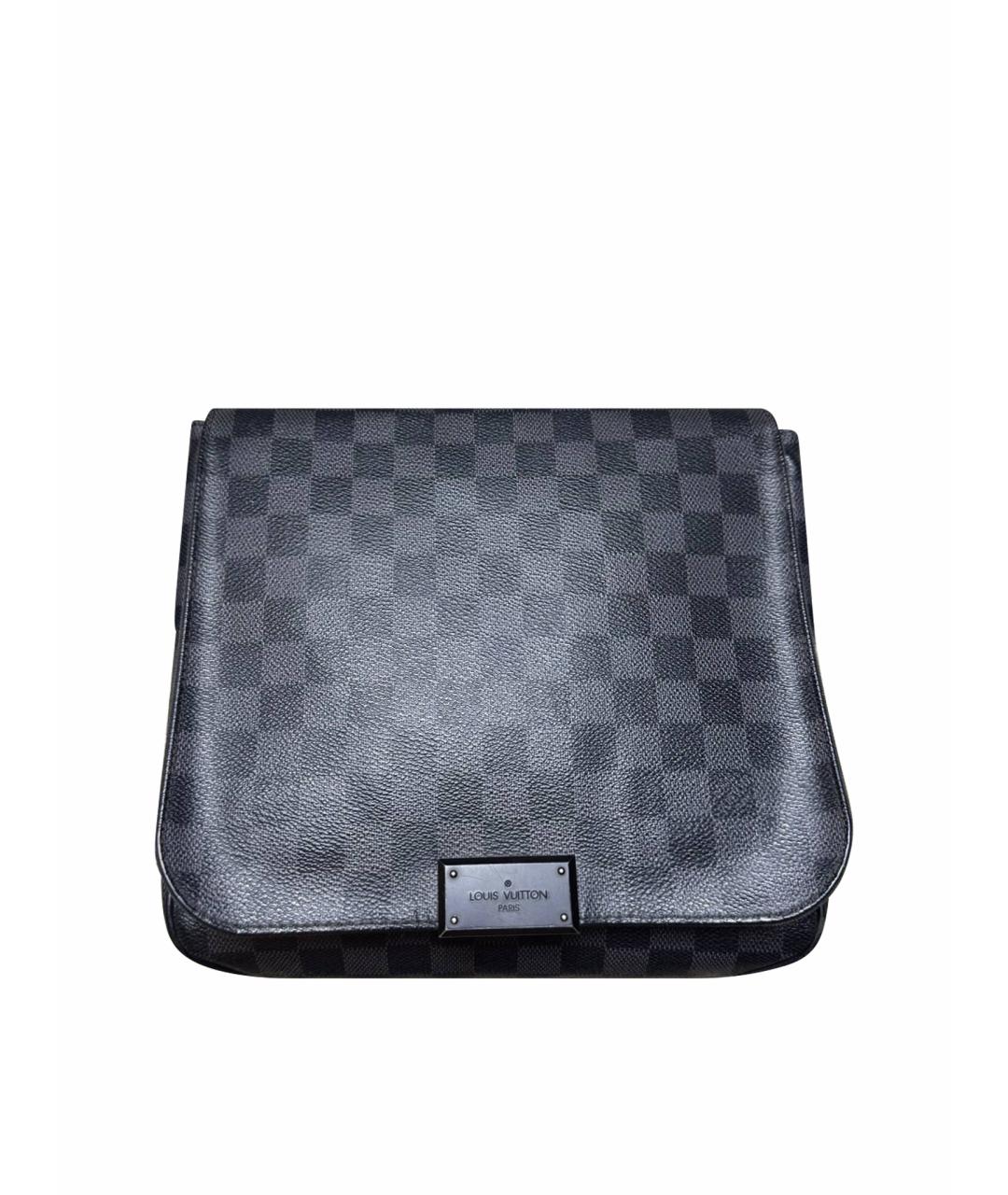 LOUIS VUITTON Черная кожаная сумка на плечо, фото 1