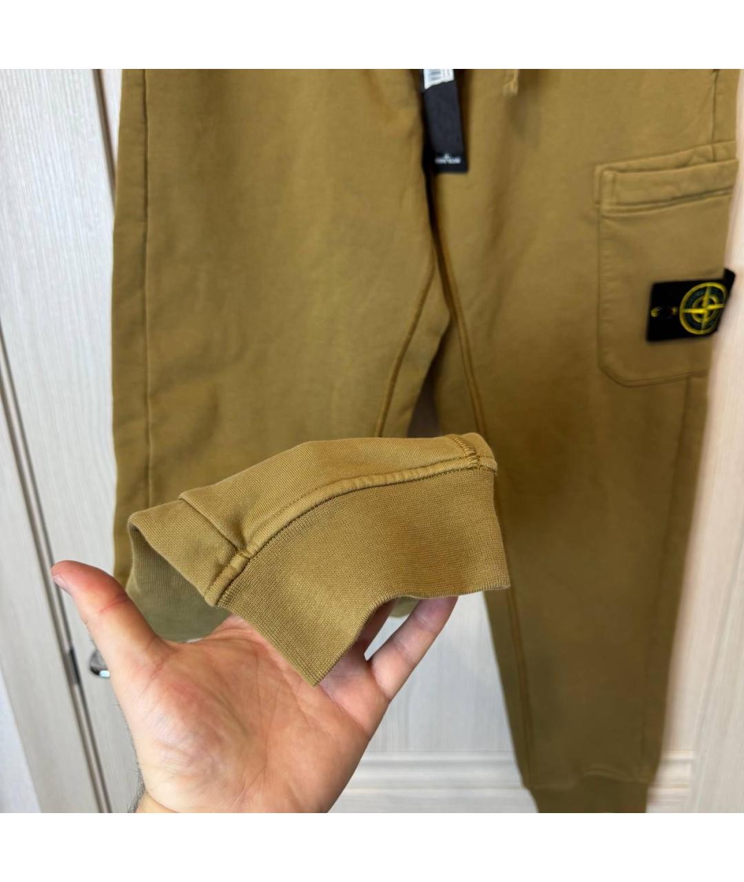 STONE ISLAND Горчичные повседневные брюки, фото 3