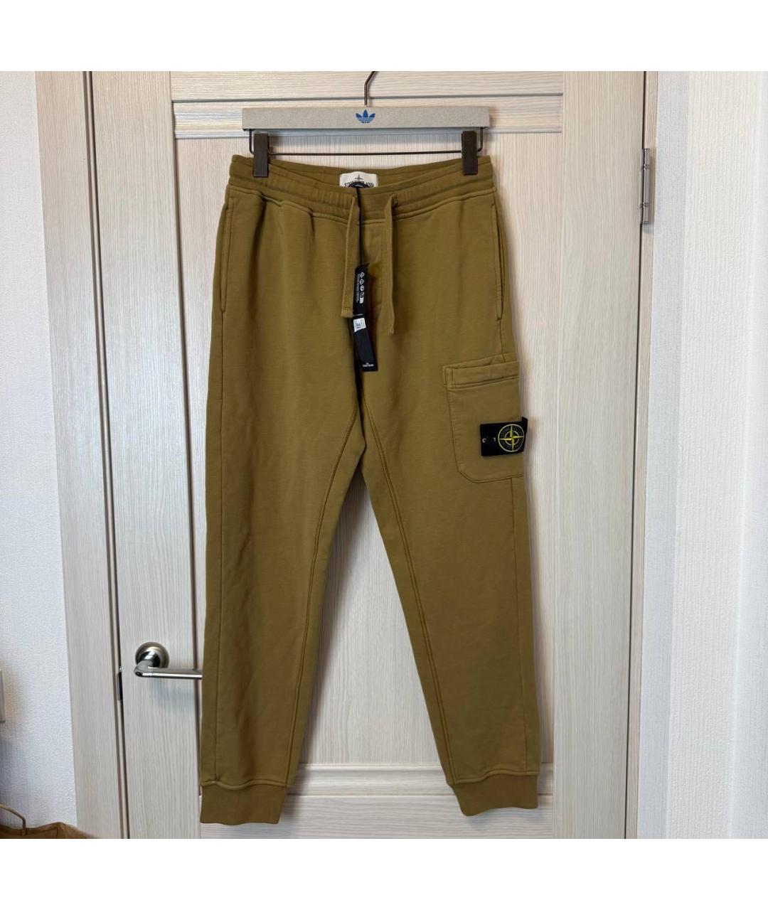 STONE ISLAND Горчичные повседневные брюки, фото 6