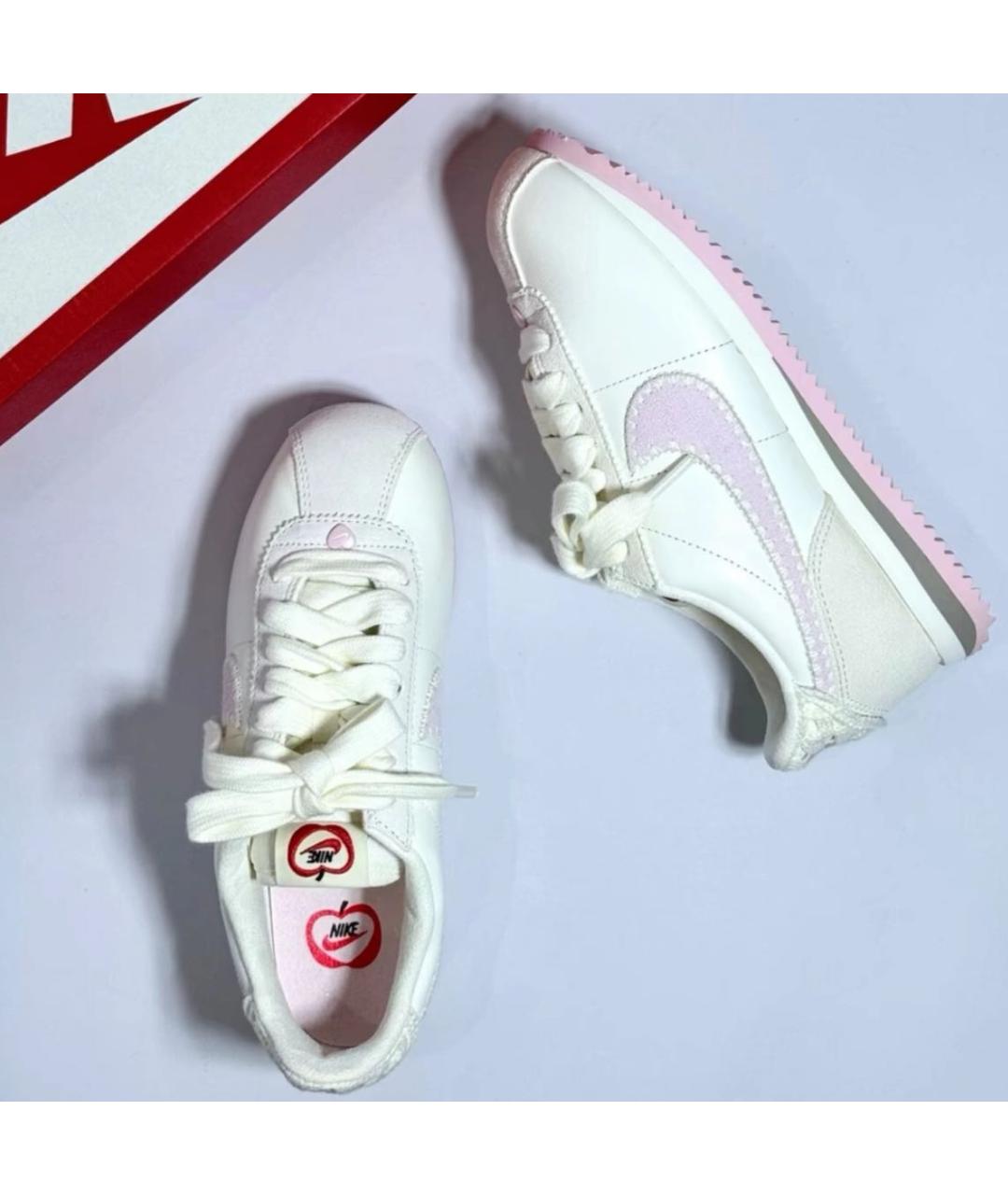 NIKE Белые низкие кроссовки / кеды из искусственной кожи, фото 2