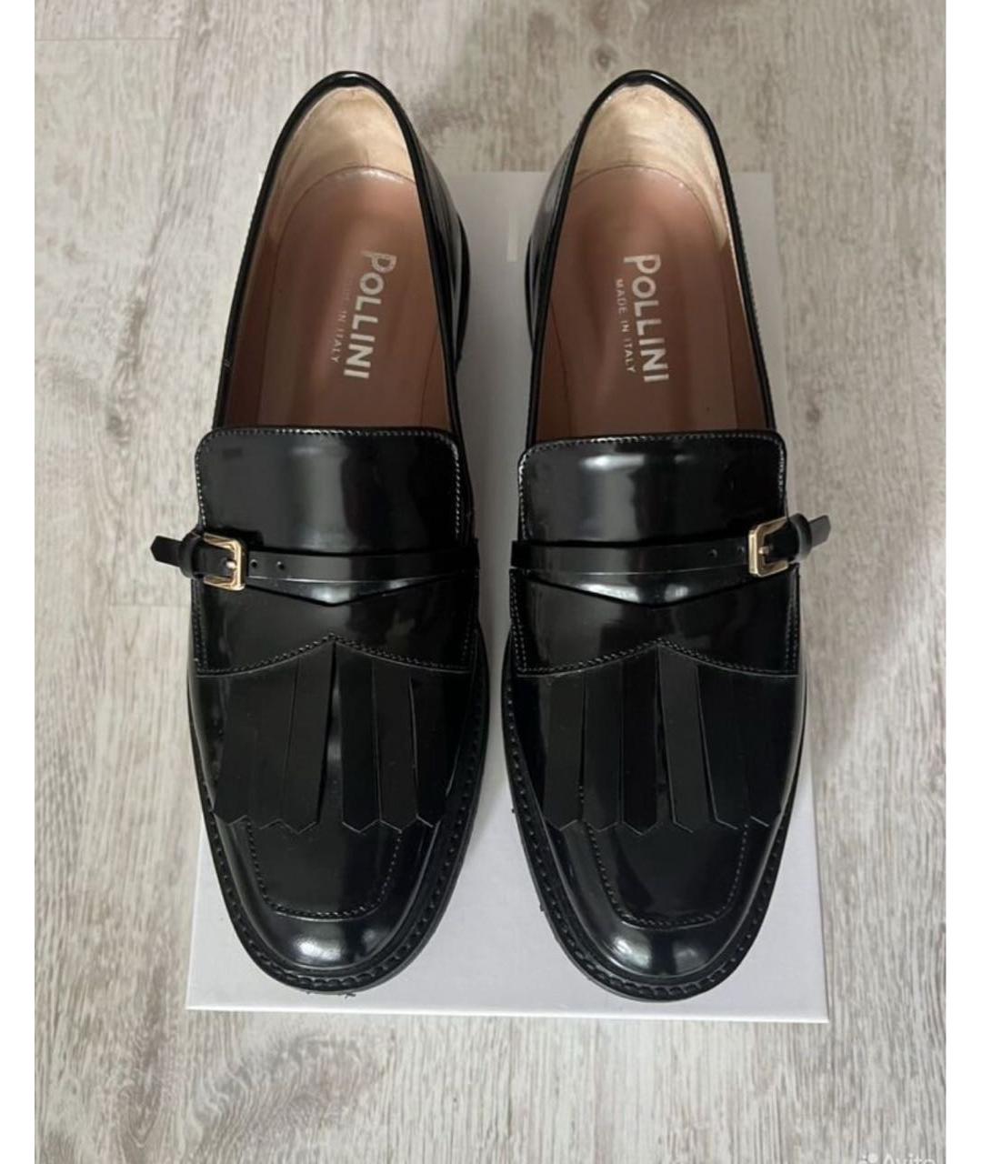 POLLINI Черные лоферы из лакированной кожи, фото 2