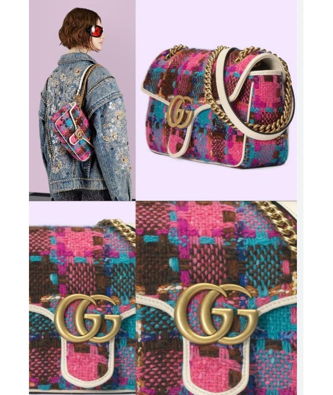 GUCCI Мульти твидовая сумка через плечо, фото 6