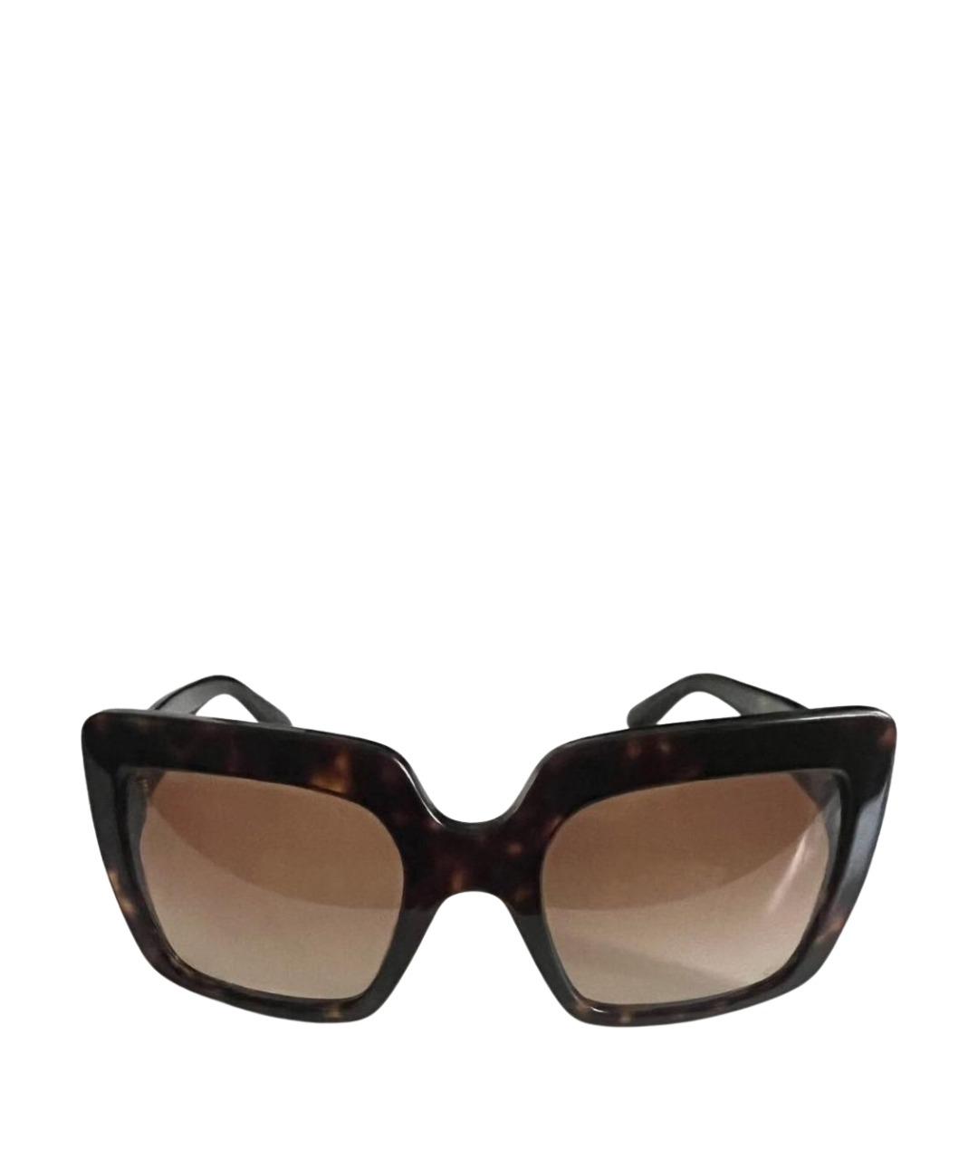 DOLCE&GABBANA Коричневые пластиковые солнцезащитные очки, фото 1
