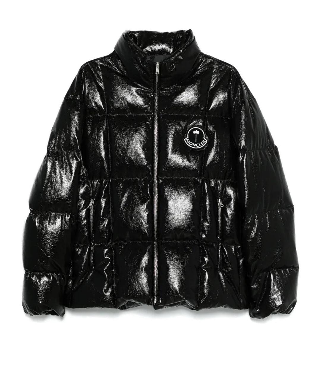 MONCLER Черный полиэстеровый пуховик, фото 4