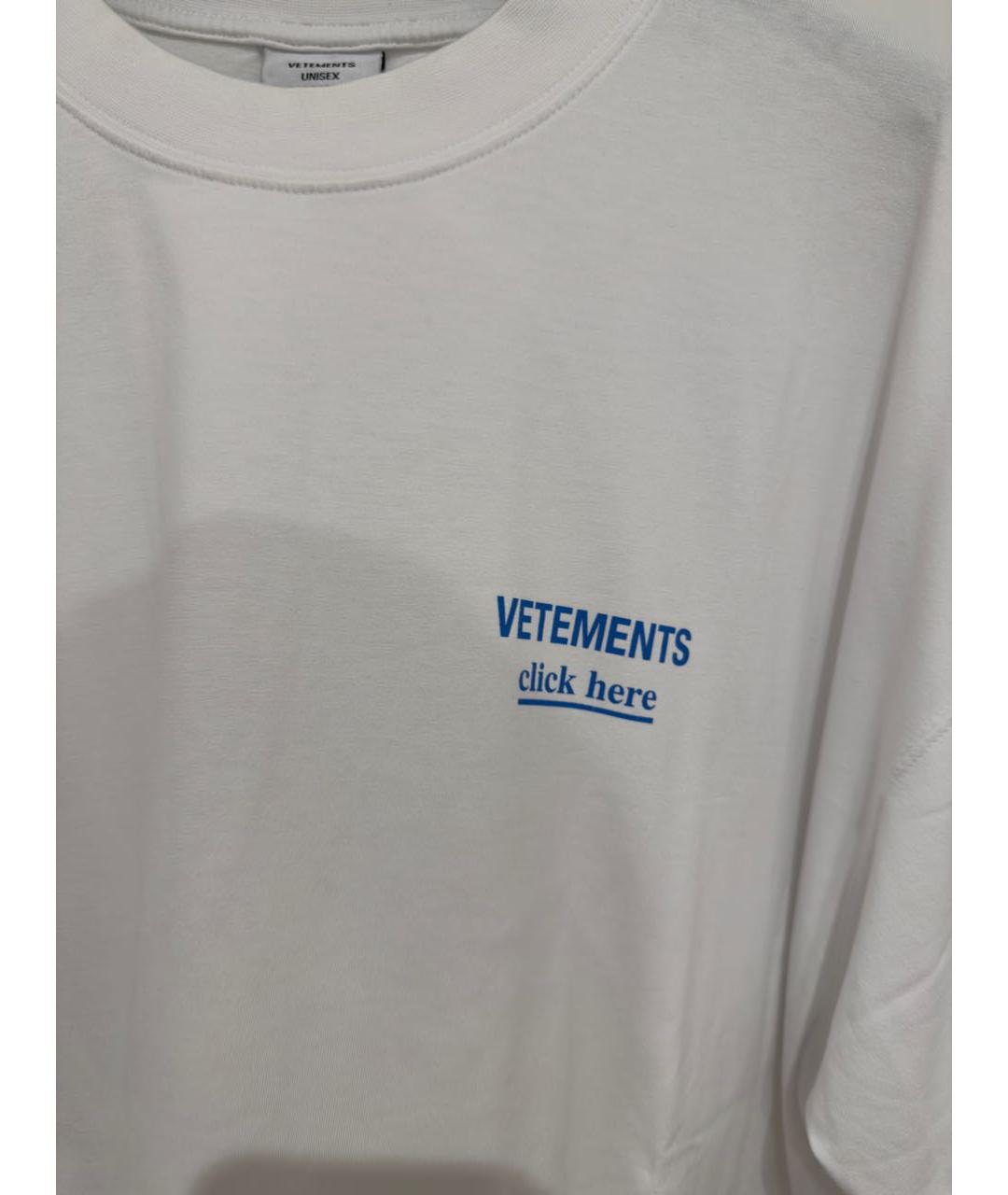 VETEMENTS Белая хлопковая футболка, фото 3