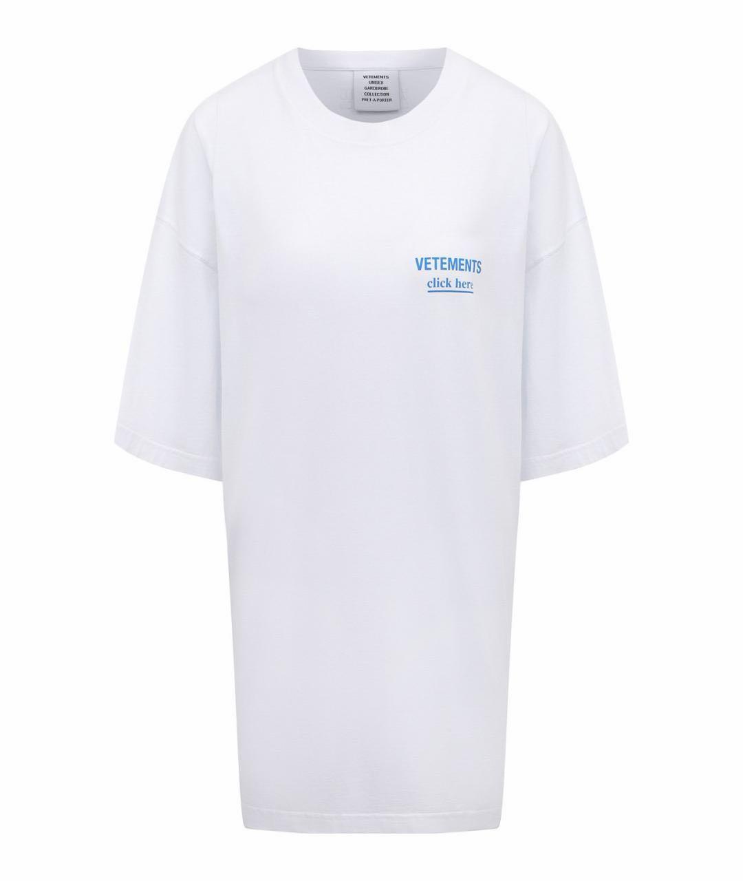 VETEMENTS Белая хлопковая футболка, фото 1